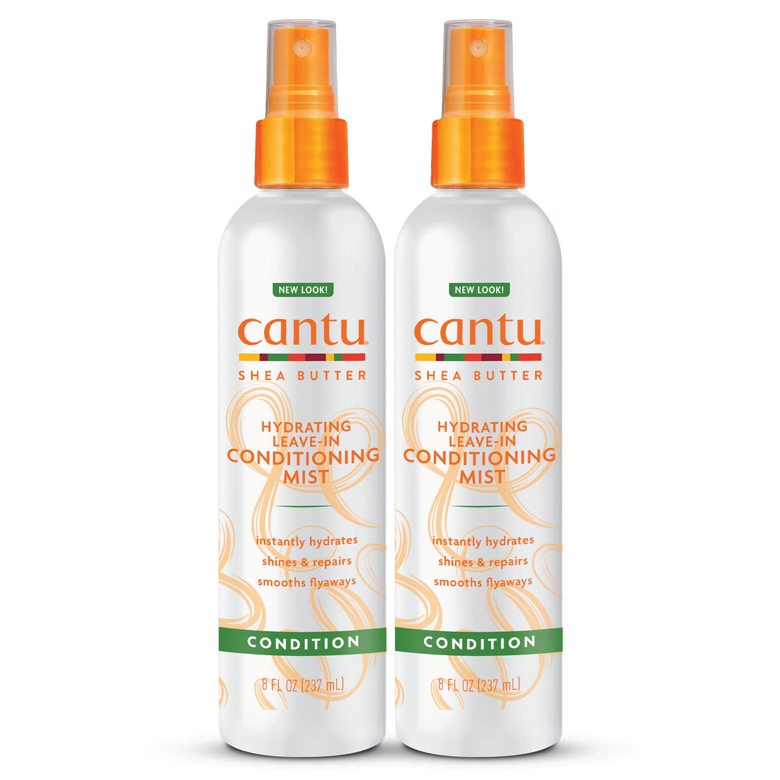 Cantu Leave-In Conditioning Mist with Pure Shea Butter, 8 fl oz (Pack of 2)