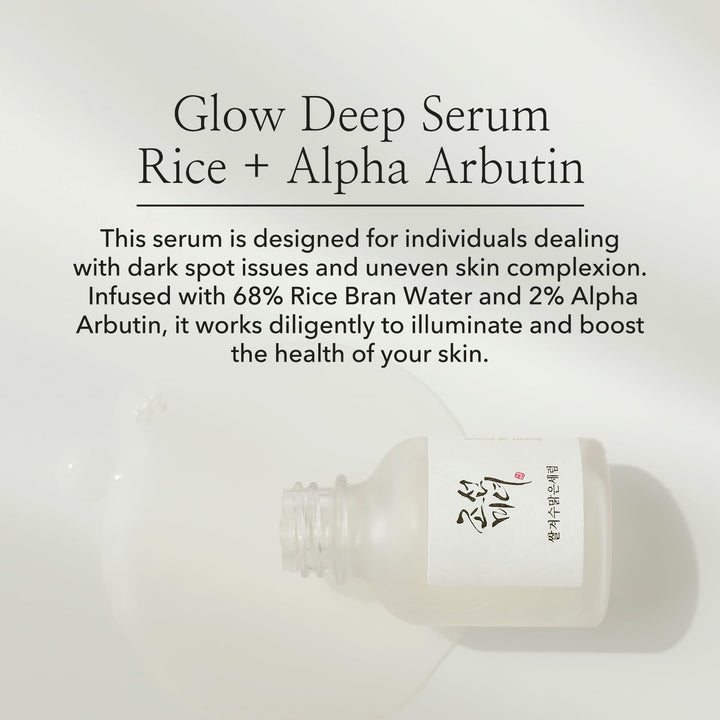 Beauty of Joseon Glow Deep Serum Rice Alpha-Arbutin Moisturizing Uneven Skin Tone Daily Korean Skin Care for Men and Women, 60ml, 2 Fl.Oz