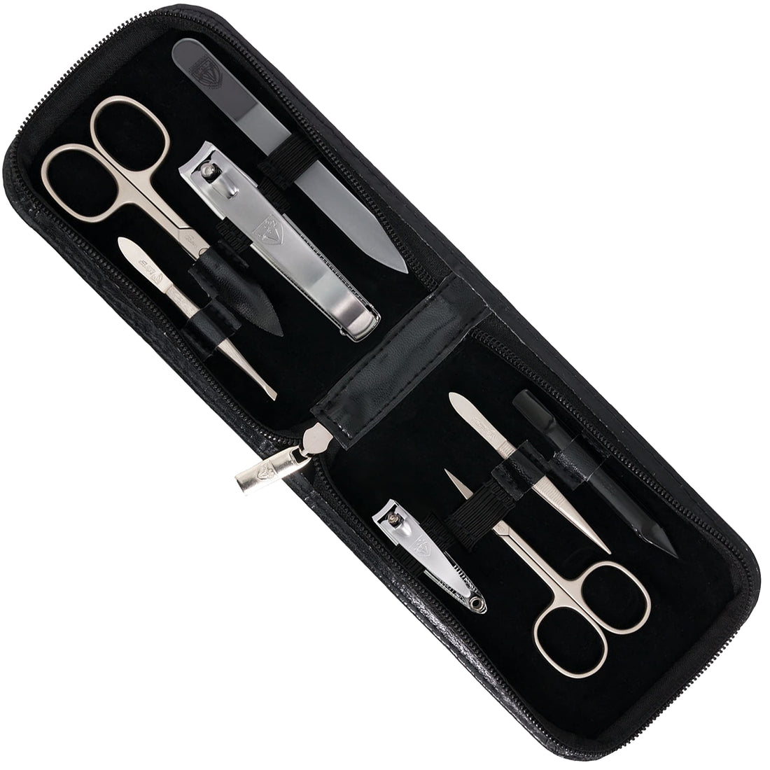 Three Swords Exclusive 8 Piece Manicure Pedicure Grooming Nail Care Set / Kit / Case Made In Solingen / Germany (000774)