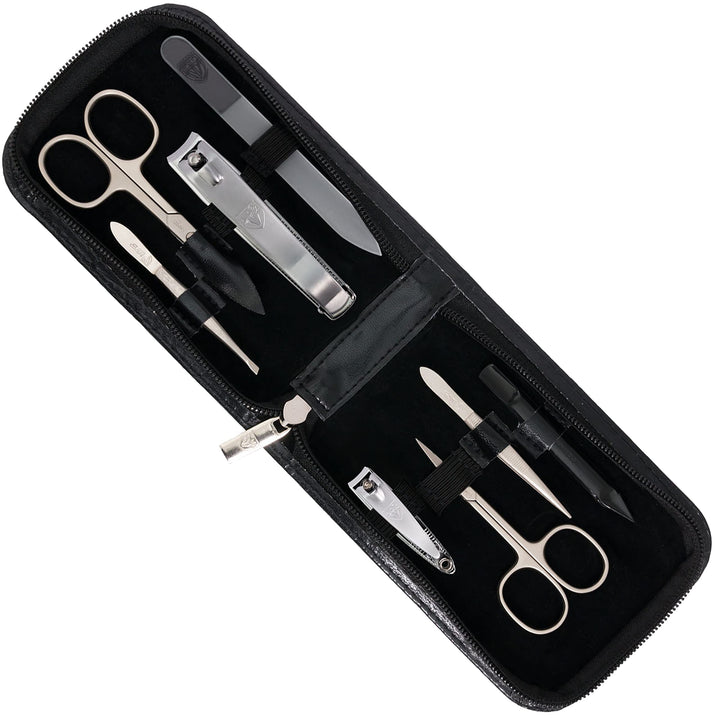 Three Swords Exclusive 8 Piece Manicure Pedicure Grooming Nail Care Set / Kit / Case Made In Solingen / Germany (000774)