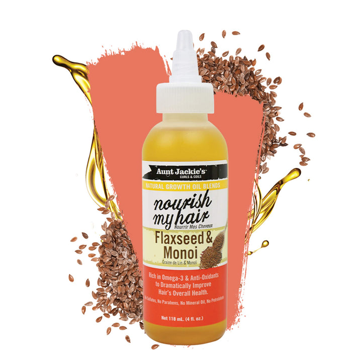 Aunt Jackie's Natural Growth Oil Blends Nourish My Hair, Hair and Scalp Treatment to Improve Hair's Overall Health, Rich in Omega-3 and Anti-Oxidants, 4 Ounce Twist Spout Bottle