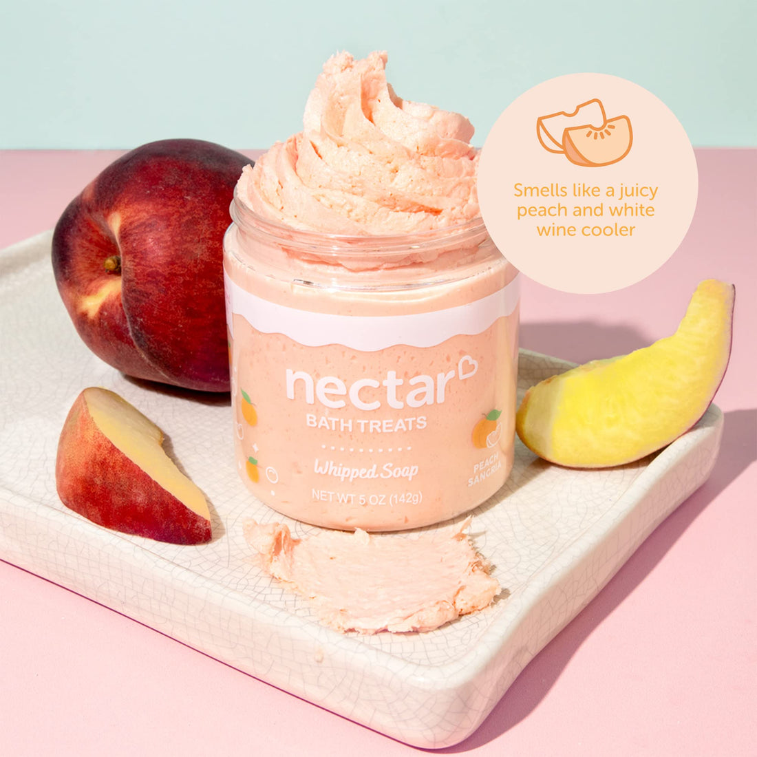 Nectar Life Whipped Soap and Shave Butter, 5 oz (Peach)