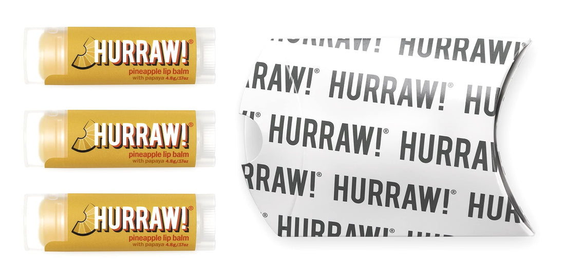 Hurraw! Pineapple Lip Balm, 3 Pack: Organic, Certified Vegan, Cruelty and Gluten Free. Non-GMO, 100% Natural Ingredients. Bee, Shea, Soy and Palm Free. Made in USA