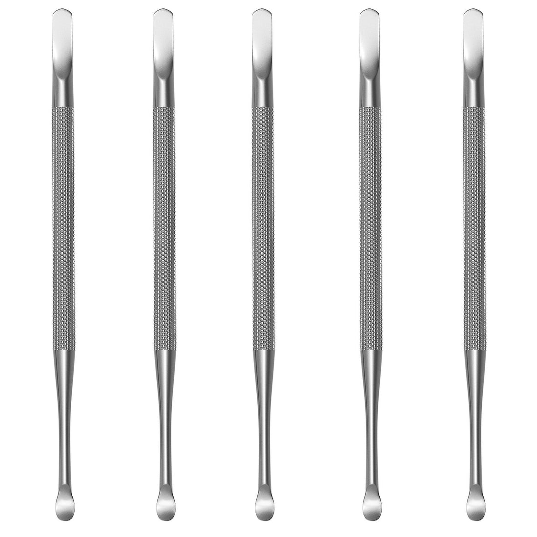 Professional Cuticle Pusher and Spoon Nail Cleaner | 5 Pack | Dual Sided Stainless Steel Pusher and Nail Cleaner | For Nail And Cuticle Care | by Sterling Beauty Tools