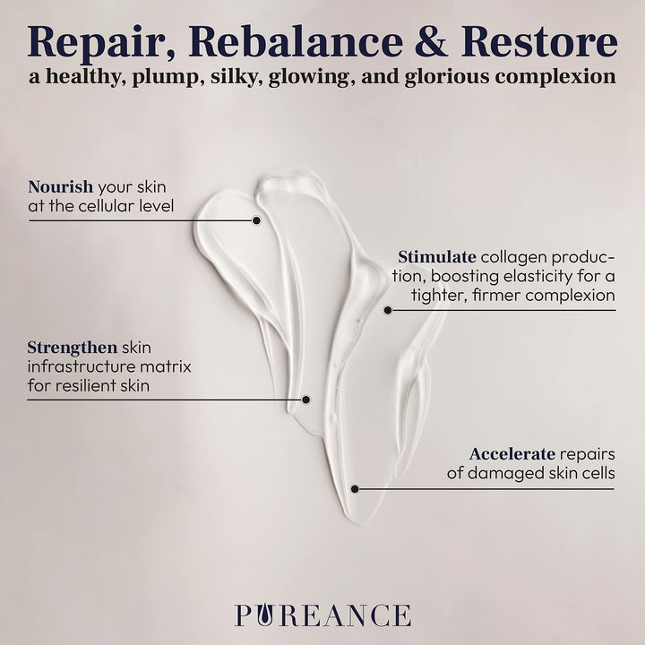 PUREANCE Organic Hydrating Serum for Face - Tremella Mushroom Stimulates Collagen and Cellular Growth, Hyaluronic Acid Serum Enhances Moisture and Nourishes Skin