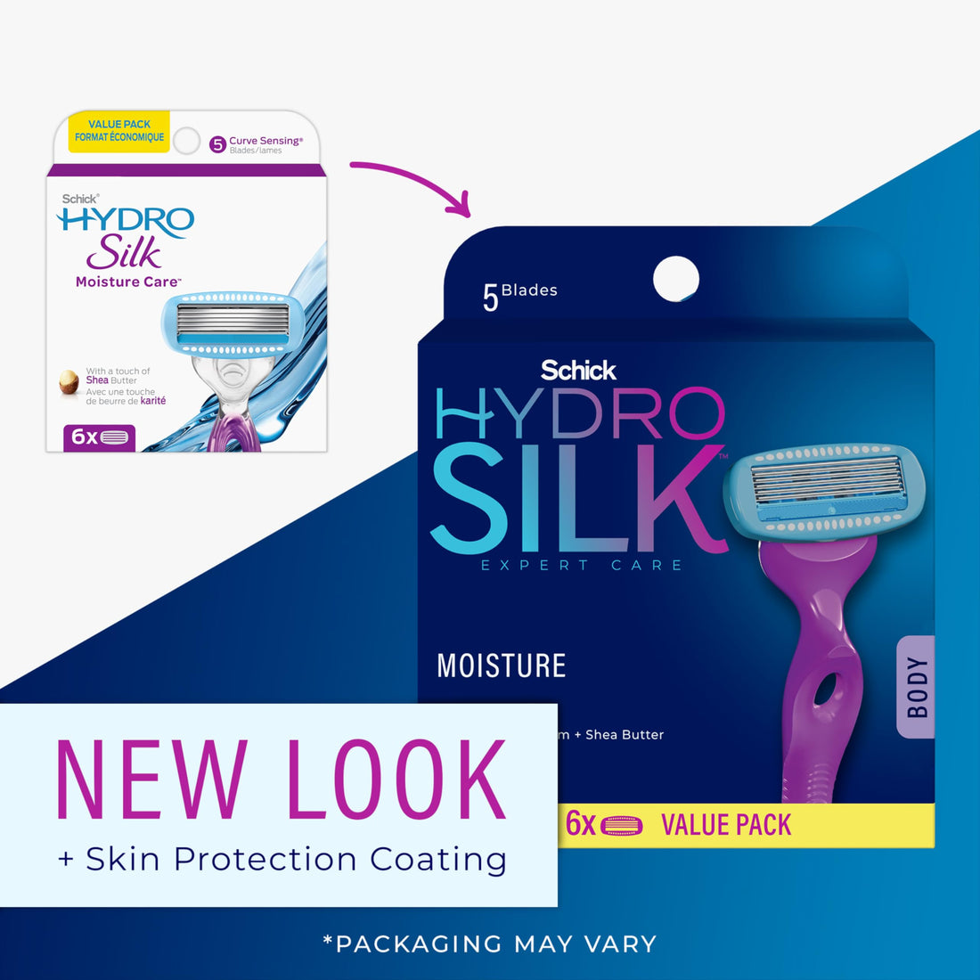 Schick Hydro Silk Hang-In Shower Razor Blade Refills for Women, 6 Count