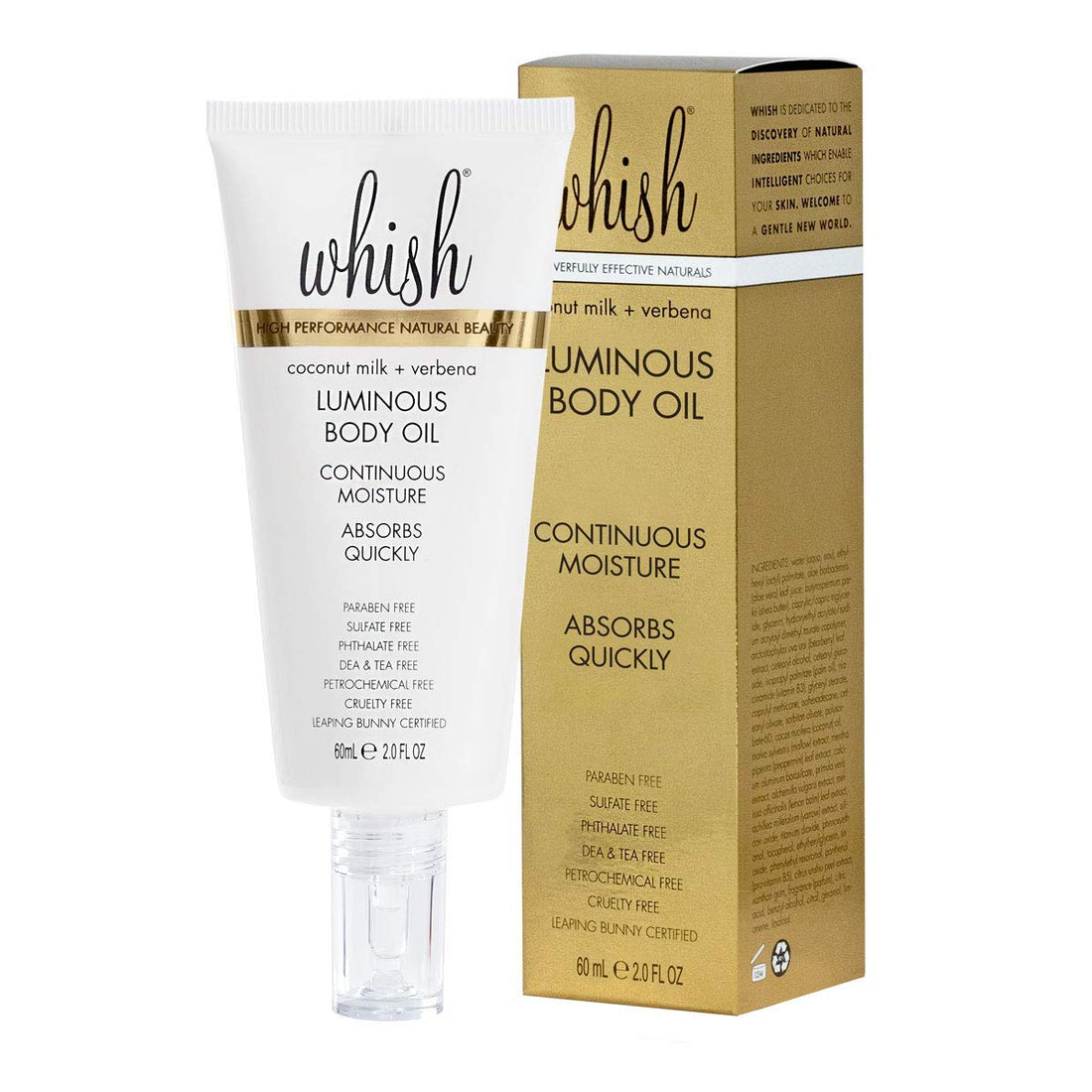 Whish Luminous Body Oil, Coconut Milk And Verbena, 2 Fl Oz