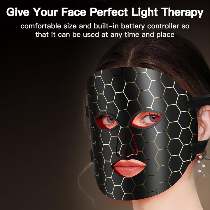 Bnlei Red Light Therapy for Face, LED Face Mask With Red, Yellow, Blue, etc. 7 colors Light Therapy Device Facial Mask