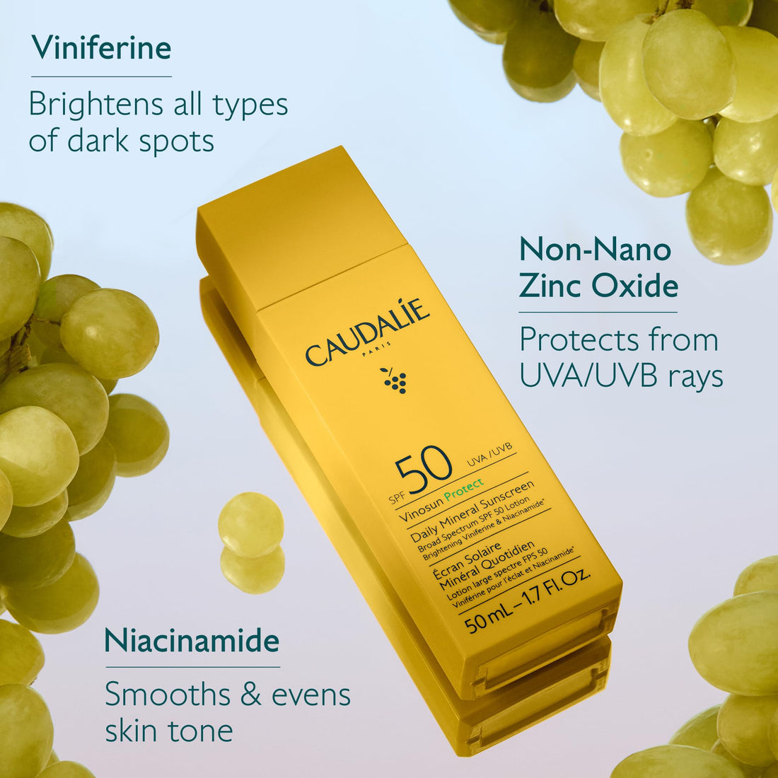 Caudalie Vinosun Daily Mineral Sunscreen SPF50