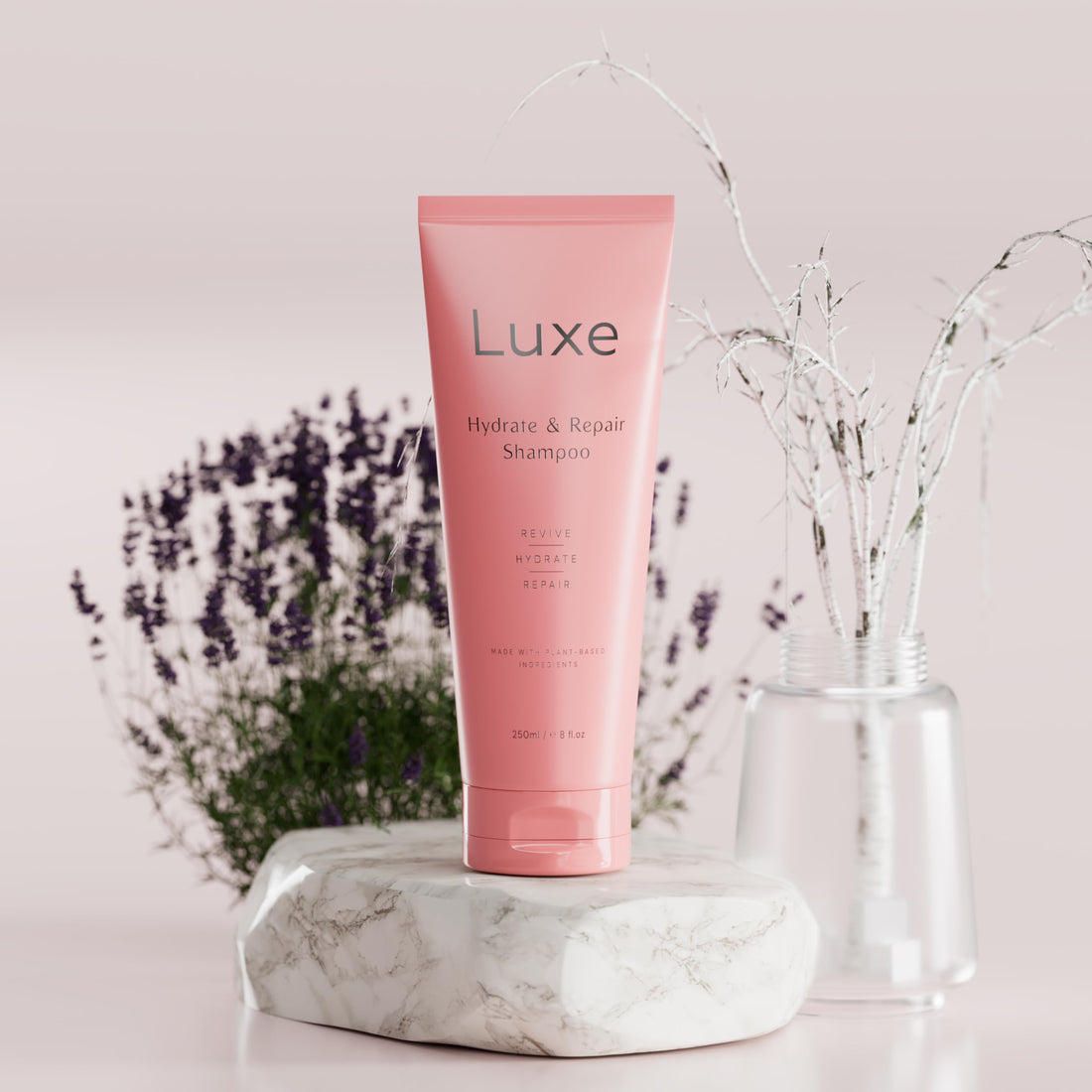 Luxe Cosmetics Hydrate Repair Shampoo - Plant-Based, Deep Hydration for Dry, Damaged Hair, Suitable for All Hair Types- Daily Shampoo