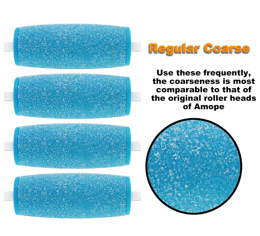 7 Pack Include 4 Extra Coarse & 3 Regular Coarse Replacement Roller Refill Heads Compatible with Amope Pedi Pefect Electronic Foot File