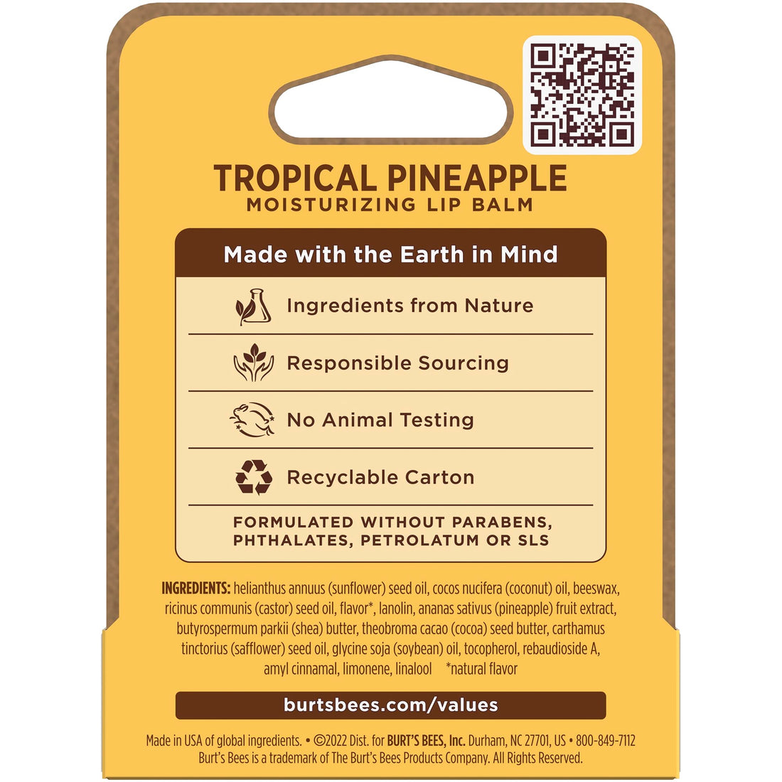 Burt's Bees Lip Balm - Pineapple - 0.15oz (Pineapple)