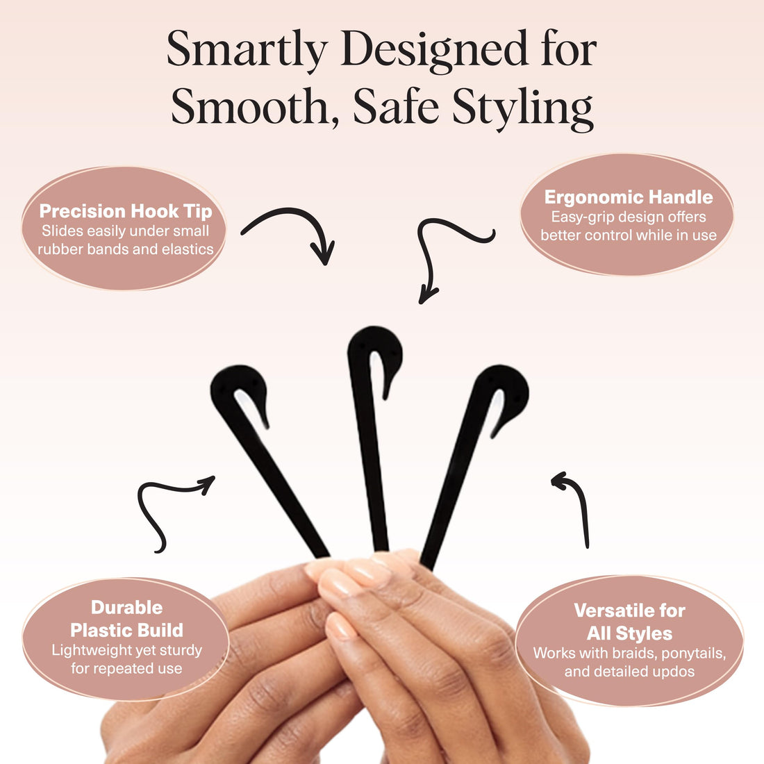 Kitsch Hair Tie Cutter – Easy To Use, Pain Free Rubber Band Cutter for Hair Kids, Baby & Toddler Girls – Black, 3pc Set