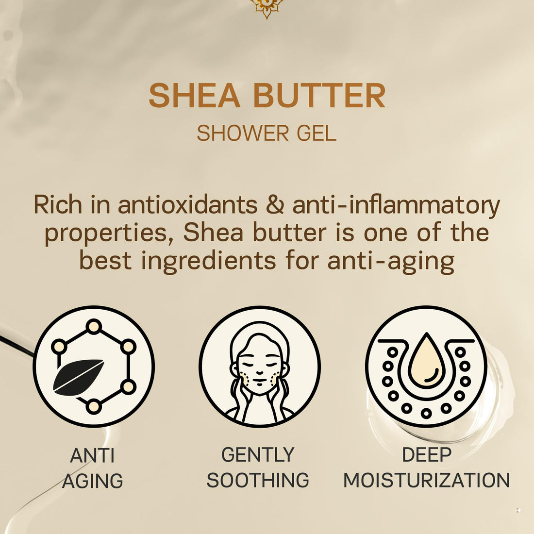 AUTHENTIC BATH & SOAP All Natural - Organic Shea Butter Body Oil with Vitamin E & Hyaluronic Acid, Moisturizing, Hydrating Shower Gel for Men & Women, Cruelty Free & Vegan, Paraben Free 16.9 Fl Oz