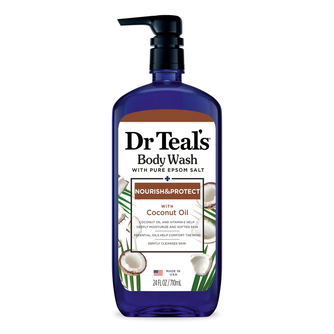 Dr Teal's Body Wash, Nourish & Protect with Coconut Oil, 24 fl oz
