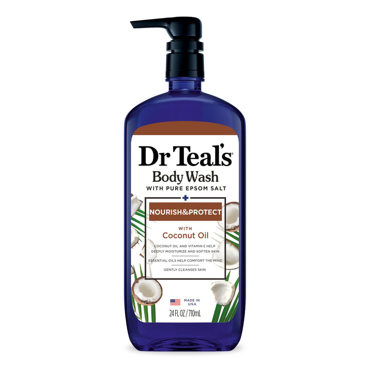 Dr Teal's Body Wash, Nourish & Protect with Coconut Oil, 24 fl oz