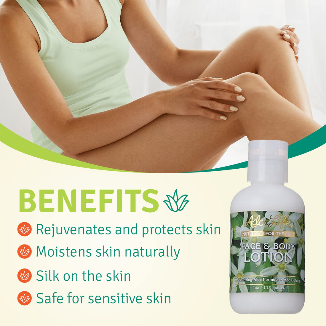 Aloe Life Face and Body Lotion, 4 Ounce