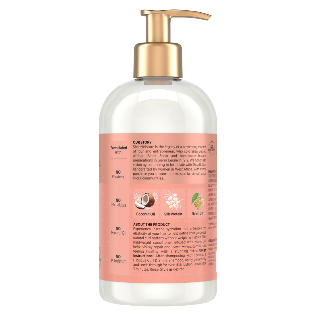 SheaMoisture Curl & Shine Conditioner 4 Count Coconut & Hibiscus, for Thick, Curly Hair to Moisturize & Soften, 13 oz