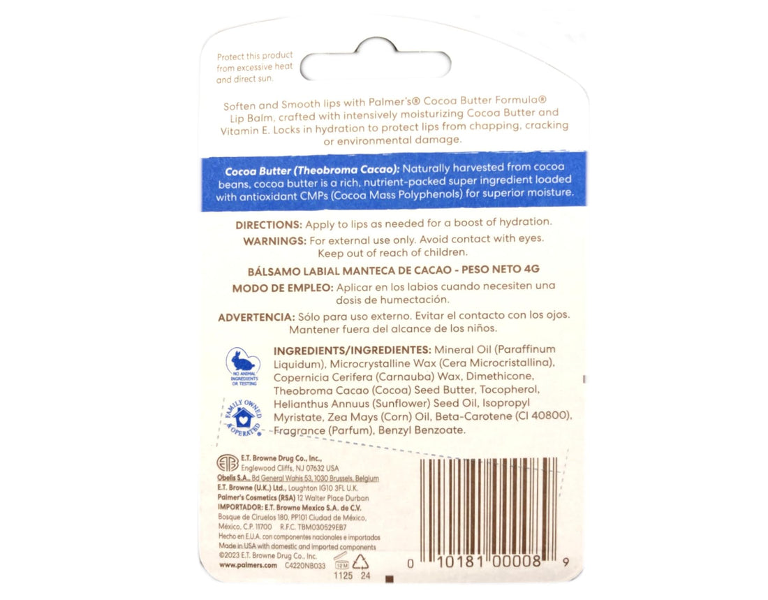 E.T. BROWNE Palmers Cocoa Butter Formula Lip Balm, 0.15 Ounce (Pack of 12)
