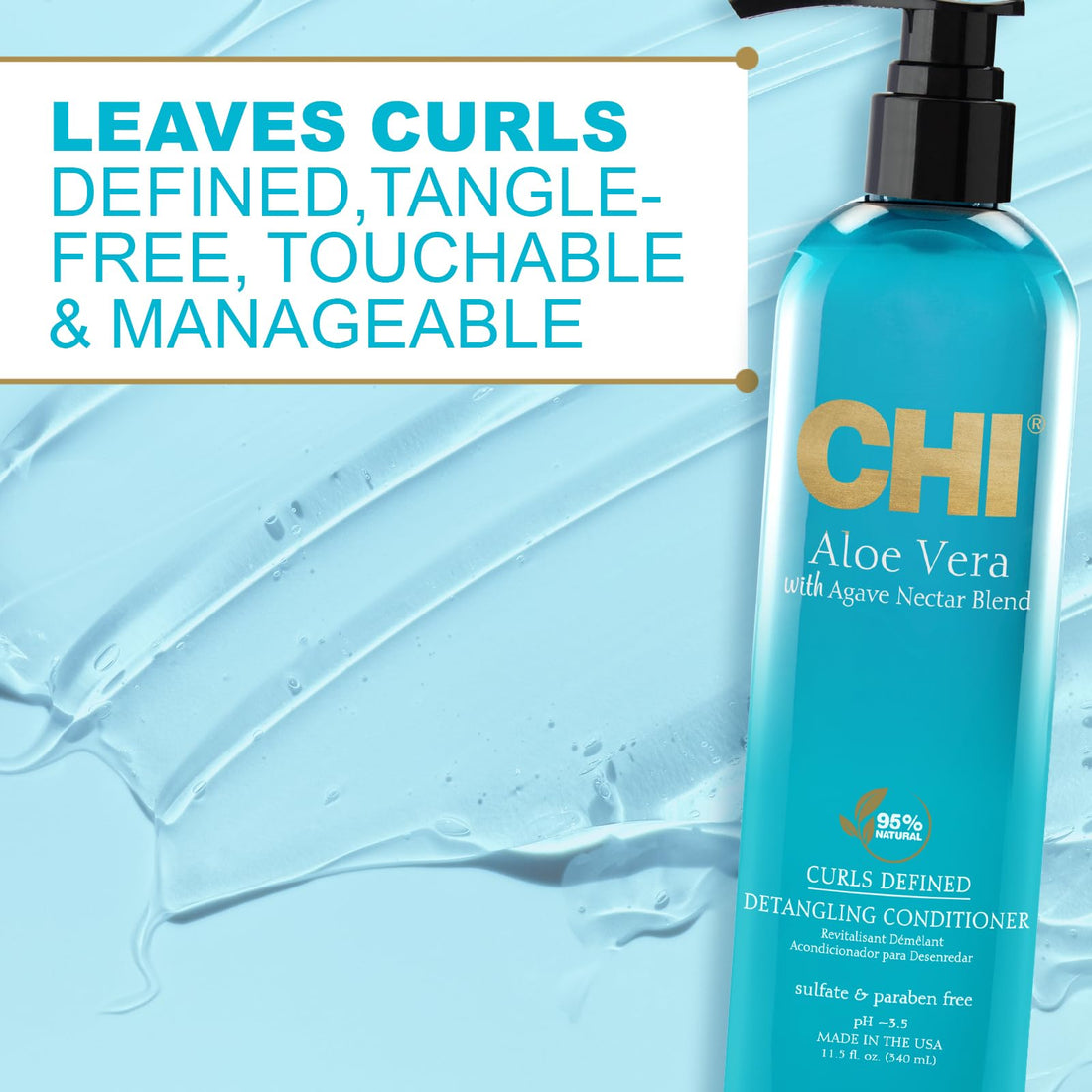 CHI Aloe Vera with Agave Nectar Curls Defined Detangling Conditioner 340ml/11.5oz