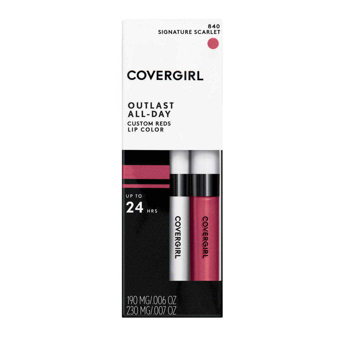 CoverGirl Outlast All-Day Lip Color, Signature Scarlet, 0.13 Ounce