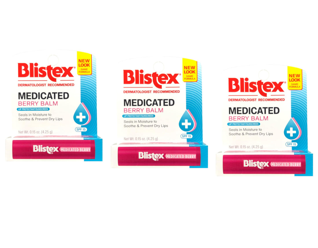 Blistex Medicated Lip Balm, Spf 15, Berry, .15-Ounce Tubes (Pack of 3)