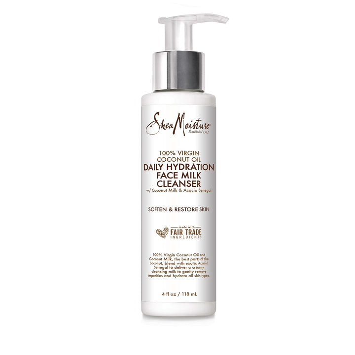 SheaMoisture 100 Virgin Coconut Oil Daily Hydration Face Milk Cleanser | 4 fl.oz