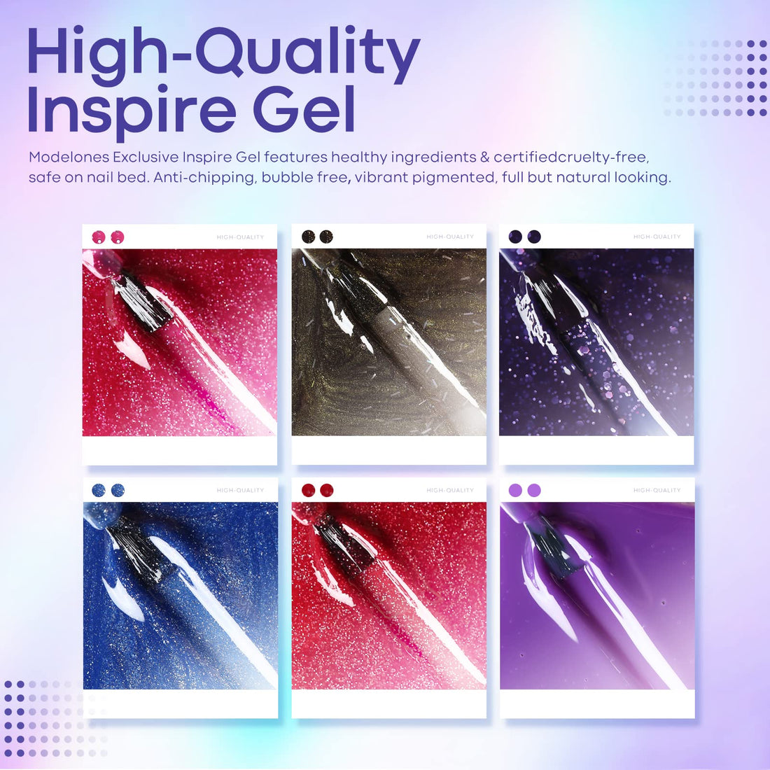 Modelones Mood Gel Nail Polish Set - 6 Colors Collection Temperature Color Changing Gel Glitter Nail Varnish Soak Off UV LED Manicure 0.33 OZ