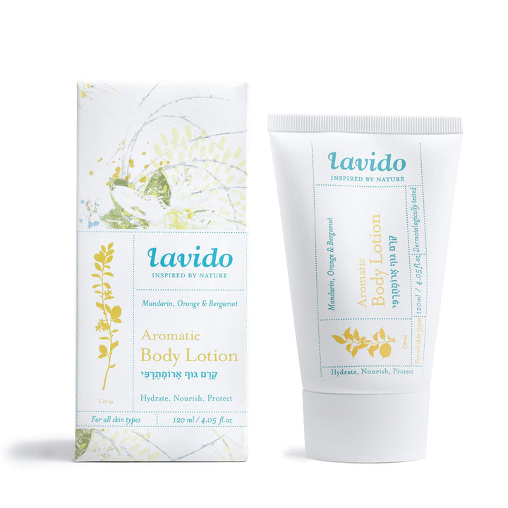 Lavido - Natural Aromatic Body Lotion (Mandarin) (4.05 fl oz | 120 ml) | Clean, Non-Toxic Skincare