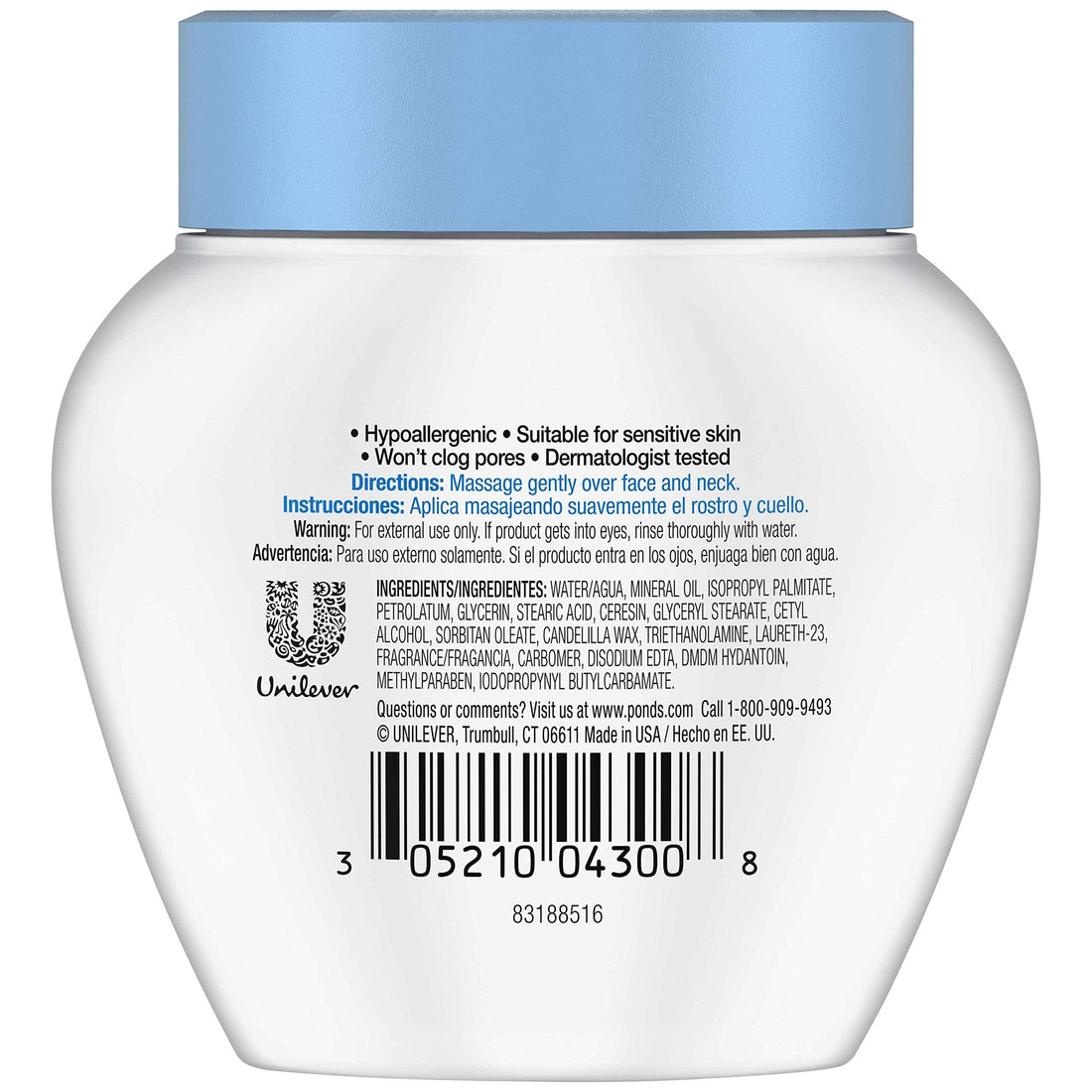Pond's Ponds Dry Skin Cream Rich Hydrating Skin Cream 3.9 Oz