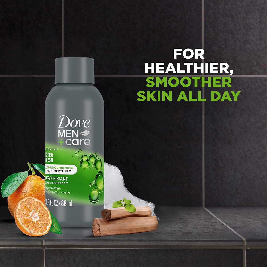 DOVE MEN + CARE Body Wash Extra Fresh 3 Ounce (Pack of 24)