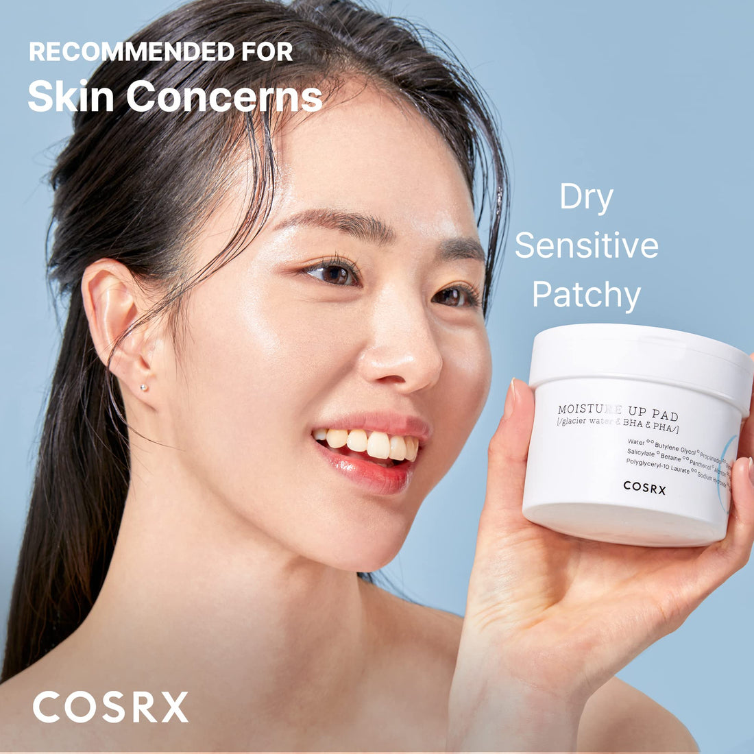 COSRX One Step Moisture Up 70 Pads 20 ml Gentle Daily Exfoliant for Sensitive Skin, Preventing Breakouts, Moisturizing, Nourishing