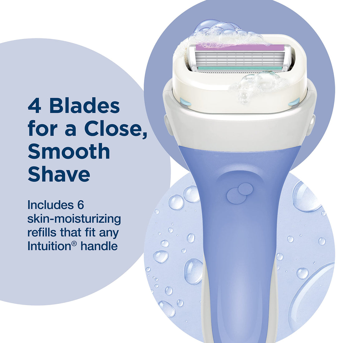 Schick Intuition Pure Nourishment Coconut milk and almond oil Razor & Pure Nourishment Coconut milk and almond oil Razor Refill, 6-Count + Bonus 1 Blade