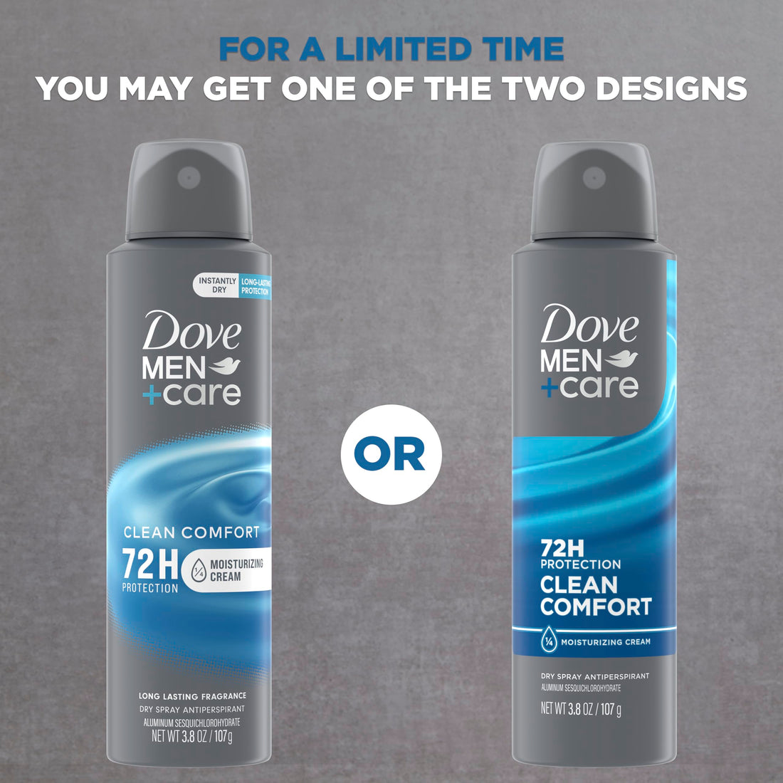 Dove Men+Care Antiperspirant Deodorant Clean Comfort, Pack of 12, Dry Spray For Men 72-hour Sweat and Odor Protection with Triple Defense Technology 3.8 oz