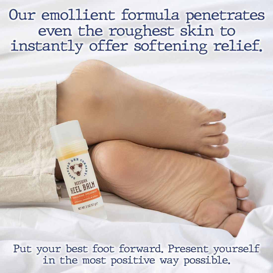 Savannah Bee Company Beeswax Heel Balm - Foot Balm for Cracked Heels with Tangerine Fragrance