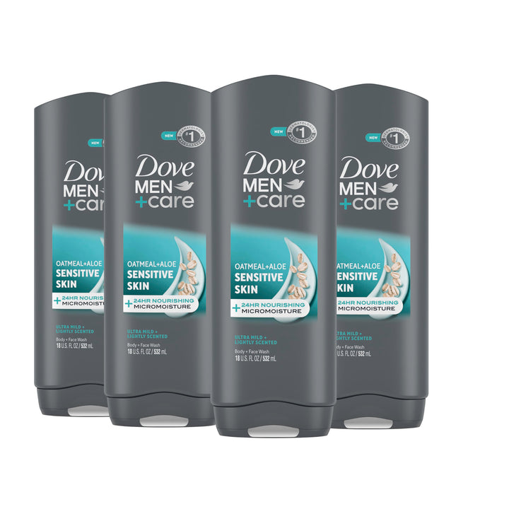 DOVE MEN + CARE Sensitive Skin Body & Face Wash 4 Count