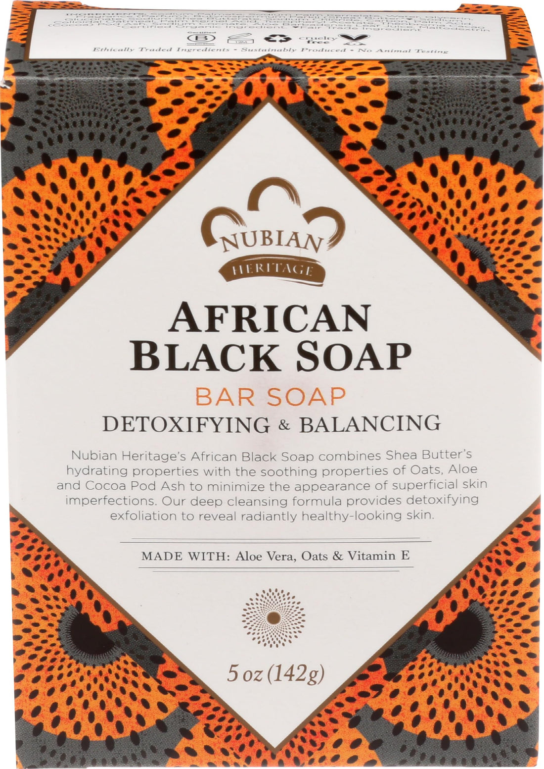 Nubian Heritage Soap Bar, African Black, 5 Ounce