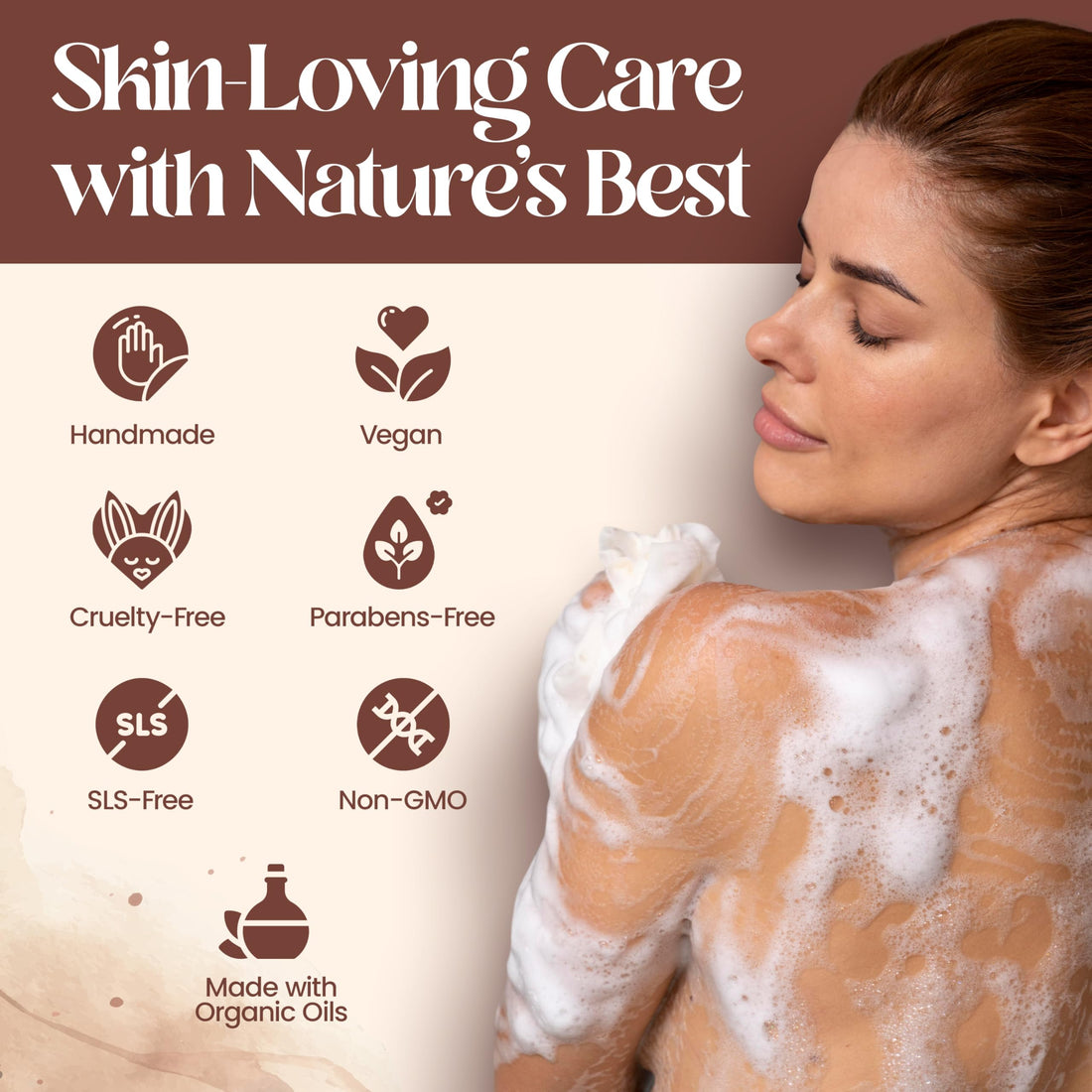 Mary Case All Natural Bar Soap for Men & Women (Set of 4) - Tea Tree Body Soap Bars with Olive, Coconut, Tea Tree Oils & Leaves - Vegan Bath Soaps for Balancing Oily Skin & Clearing Pores