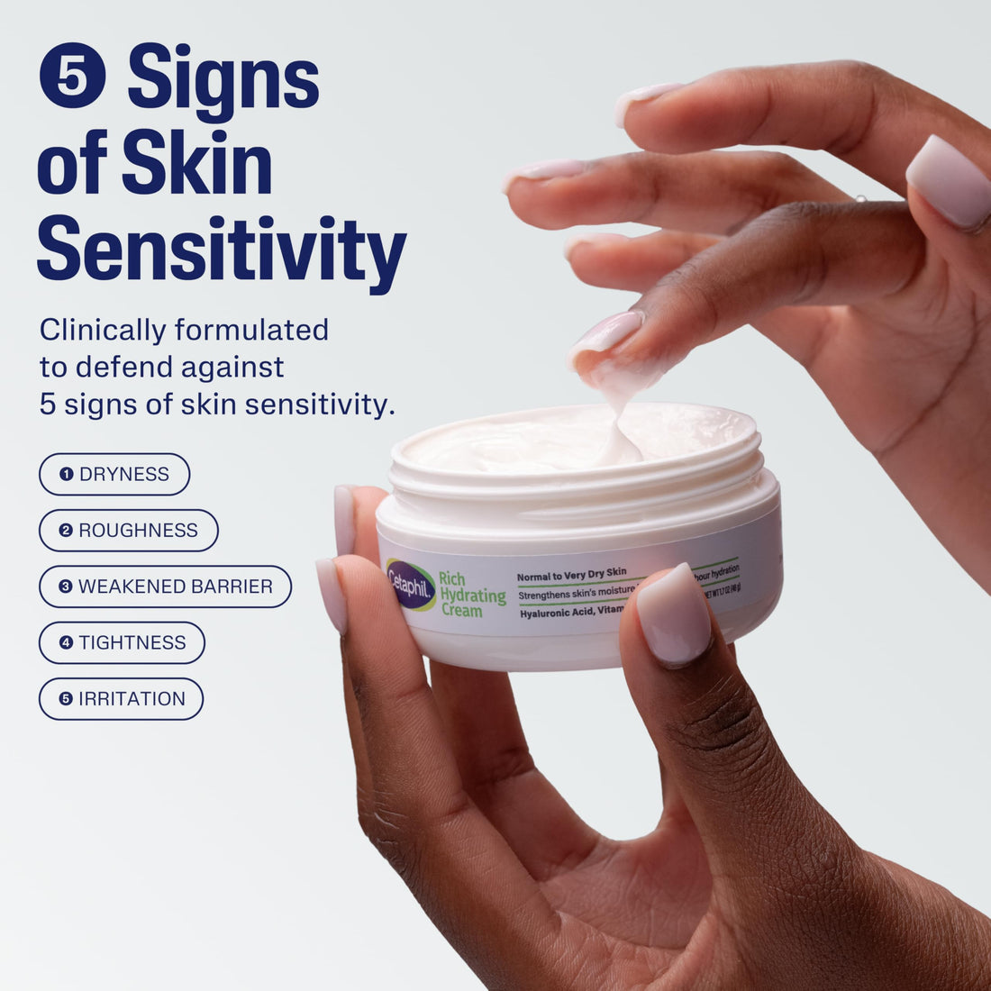 Cetaphil Rich Hydrating Night Cream for Face with Hyaluronic Acid, Vitamin E & C - Moisturizing Cream For Dry To Very Dry & Sensitive Skin, 1.7 oz