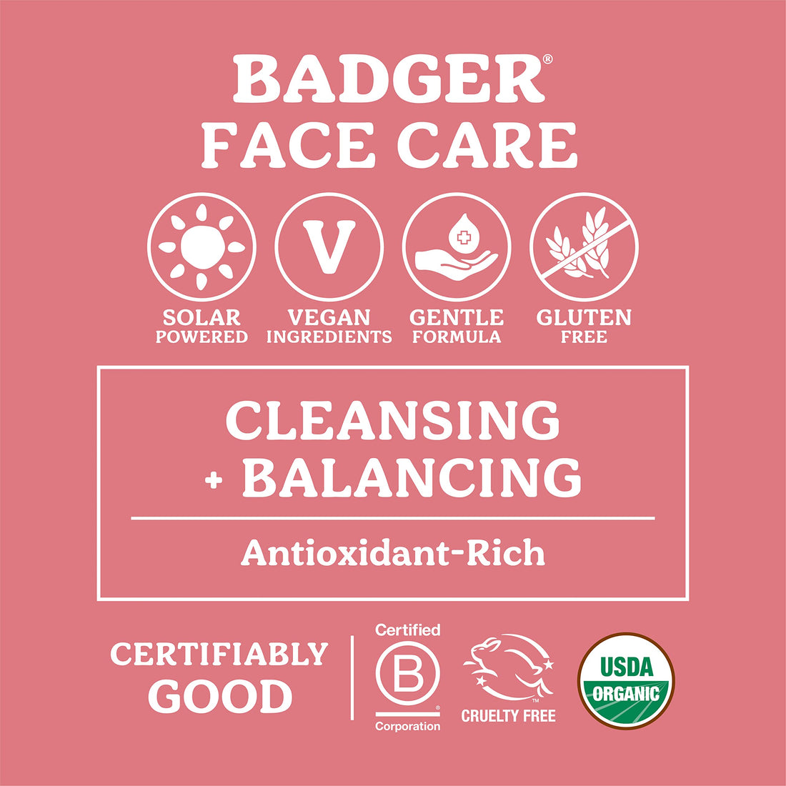 Badger Damascus Rose Cleansing Oil 2oz- Certified Organic