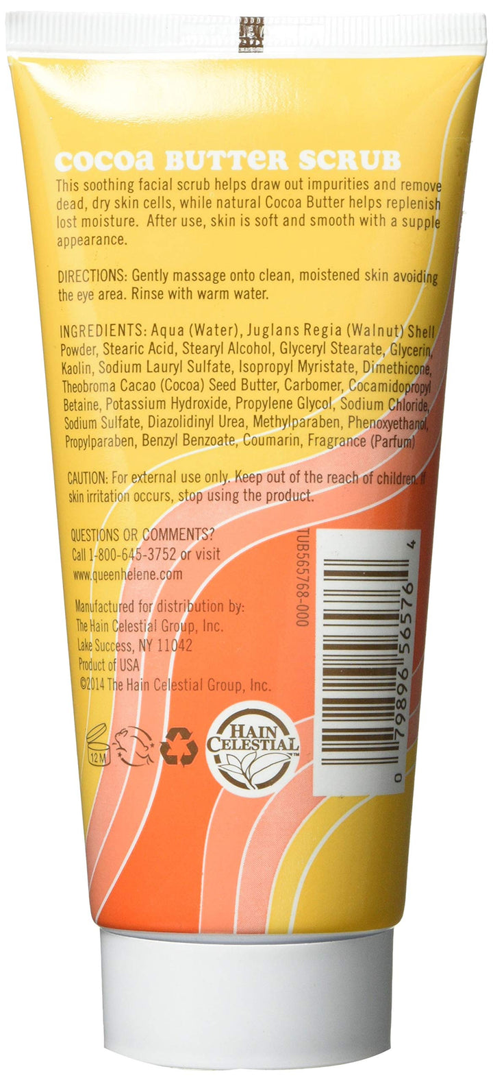 Para Laboratories Queen Helene Natural Facial Scrub, Cocoa Butter, 6 Oz (170 G)