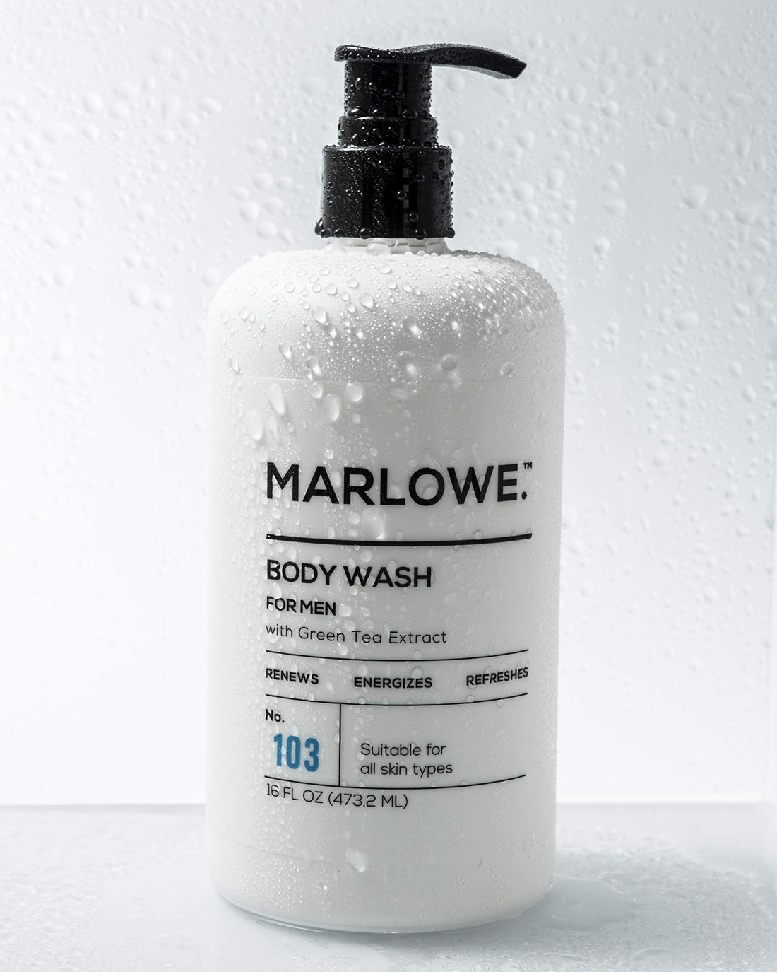 MARLOWE. No. 103 Men's Body Wash 16 oz | Energizing & Refreshing | Made with Natural Ingredients | Aloe & Green Tea Extracts