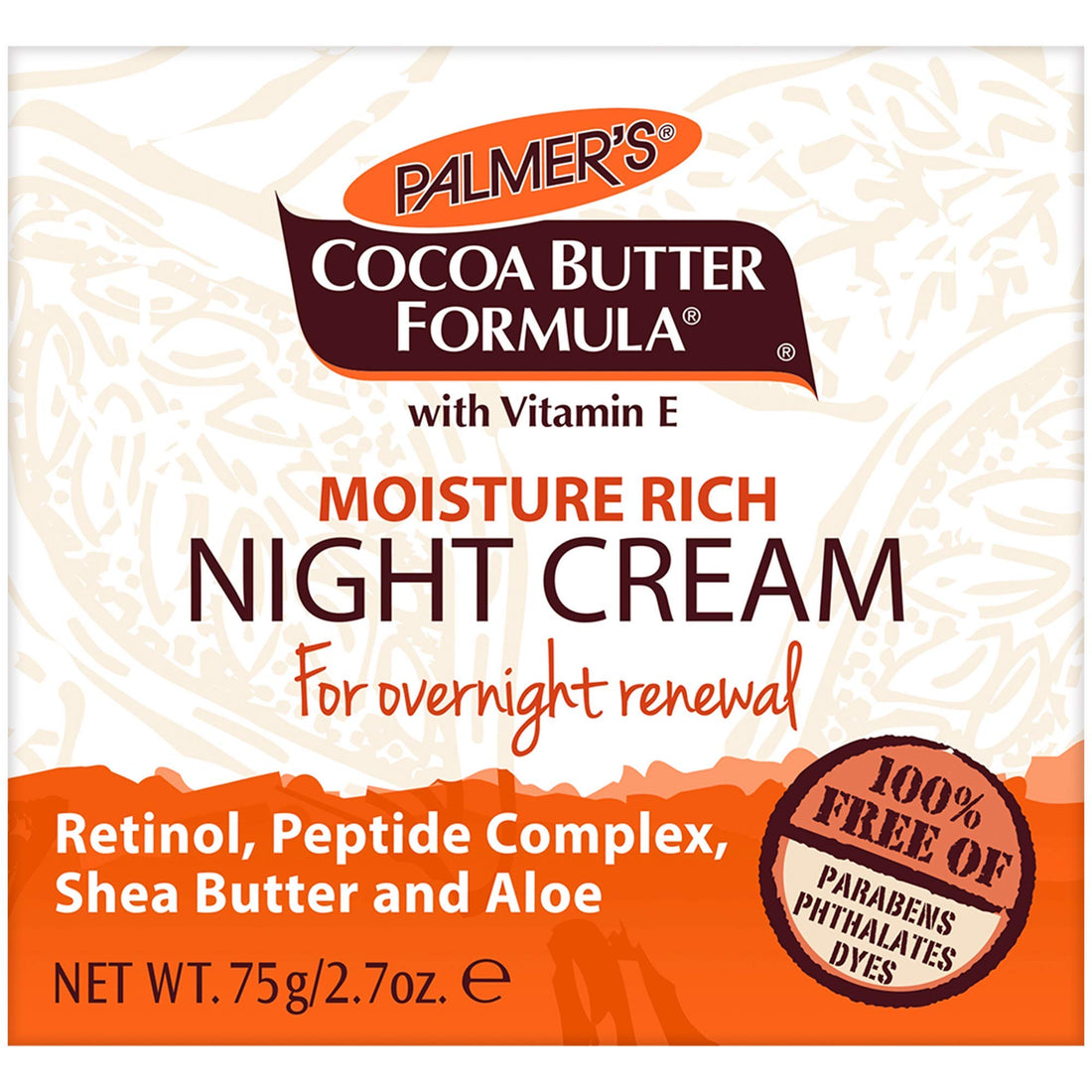 Palmer's Cocoa Butter Formula Overnight Moisture Rich Night Facial Cream, 2.7 oz. (Pack of 6)