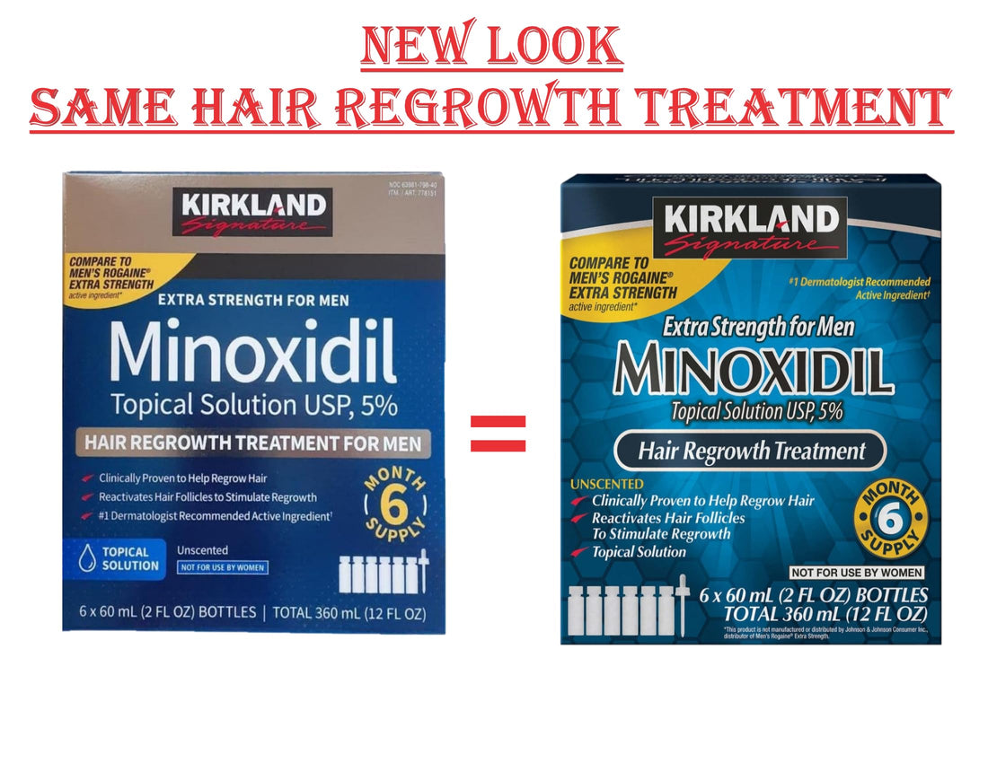 Kirkland Minoxidil 5% for Men, Topical Solution Extra Strength Hair Regrowth Treatment, 6 Months Supply, Total 12 Fl Oz, Dropper Applicator, Exclusive 2 MicroFiber Cleaning Cloths and Comb Included