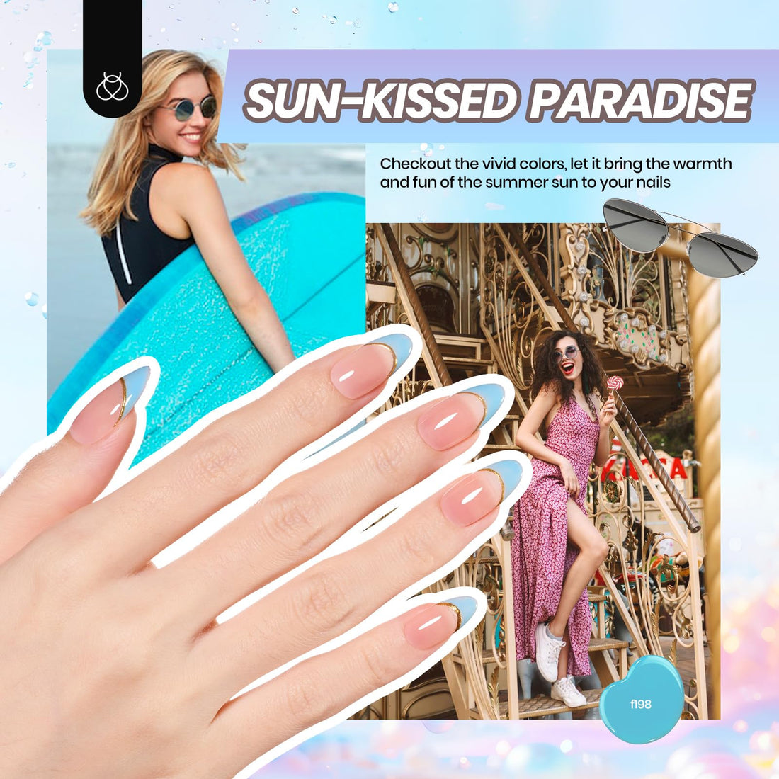 Beetles Gel Nail Polish Kit with U V Light, Beetles Four Seasons Glow 32 Colors Gel Polish 54 Pcs Nail Kit with Base and Matte&Glossy Top Coat Soak Off DIY Art Manicure Gifts for Women Teens Girls