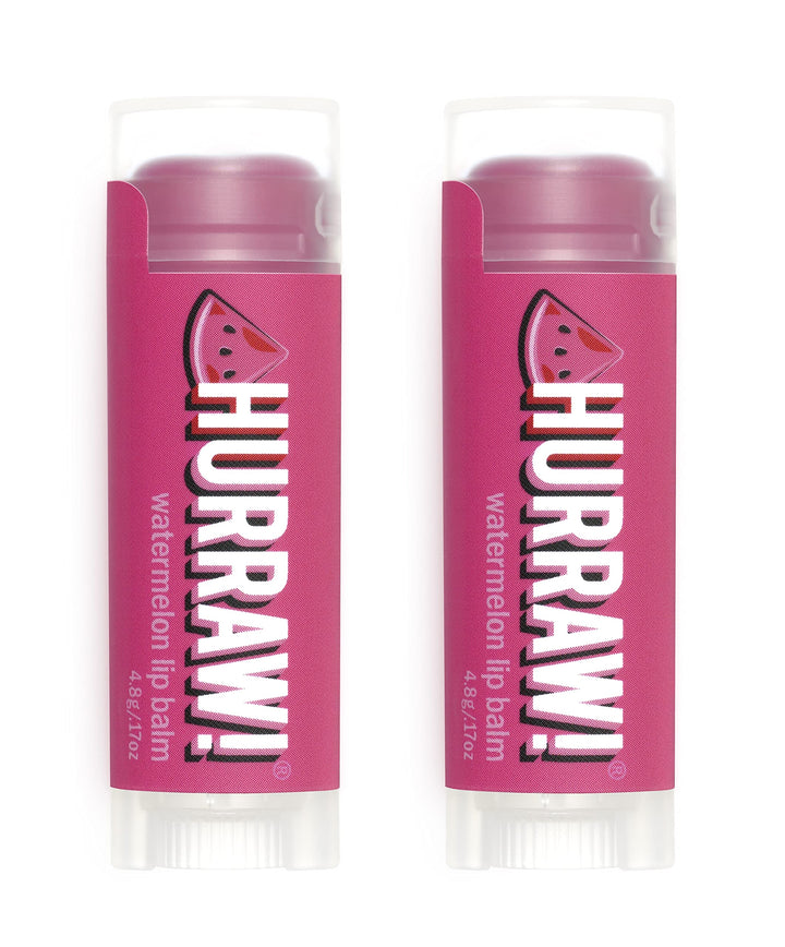 Hurraw! Watermelon Lip Balm, 2 Pack: Organic, Certified Vegan, Cruelty and Gluten Free. Non-GMO, 100% Natural Ingredients. Bee, Shea, Soy and Palm Free. Made in USA