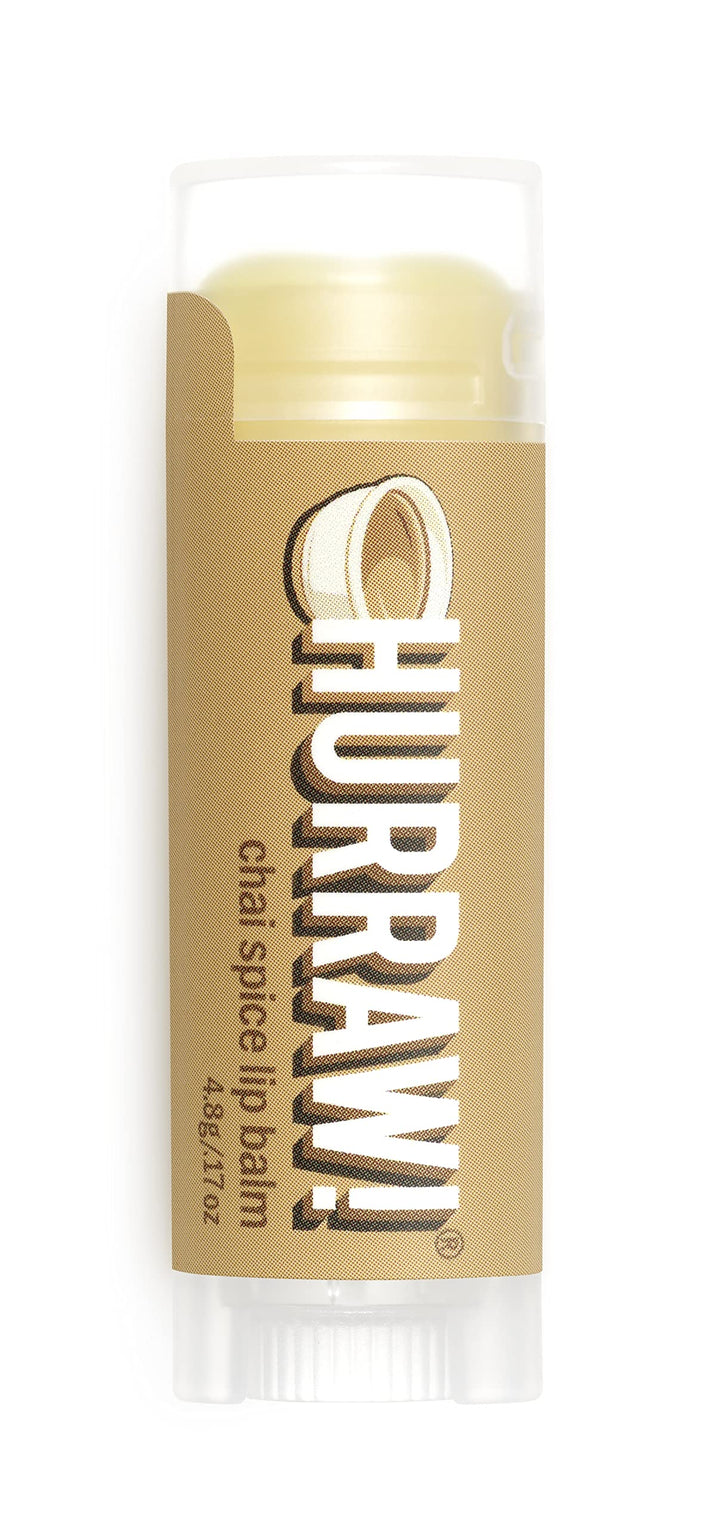 Hurraw! Chai Spice Lip Balm: Organic, Certified Vegan, Cruelty and Gluten Free. Non-GMO, 100% Natural Ingredients. Bee, Shea, Soy and Palm Free. Made in USA