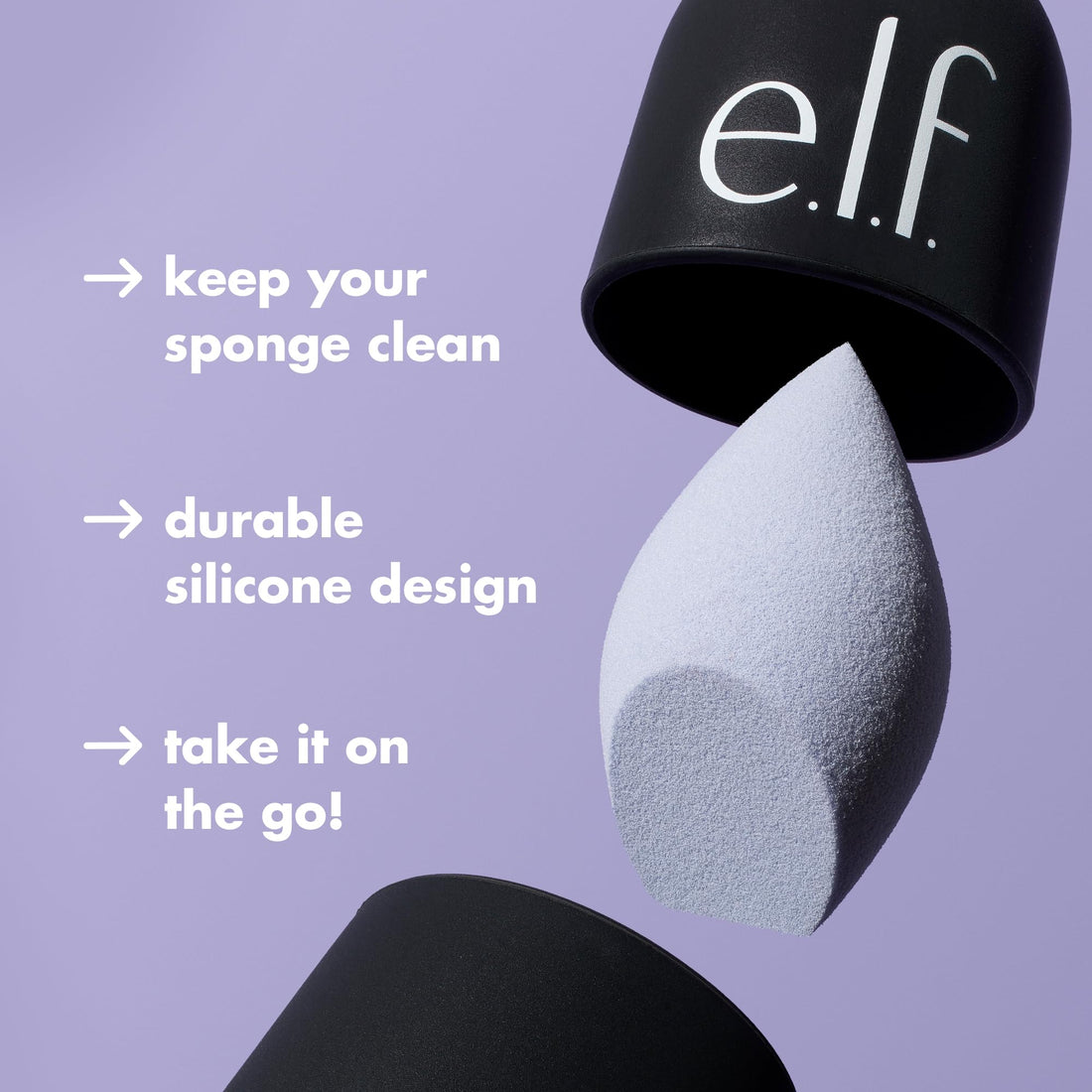 e.l.f. Safe Travels Sponge Case, On-The-Go, Breathable Beauty Sponge Protection From Dirt & Grimes, Durable Silicon Holder, Vegan & Cruelty-Free