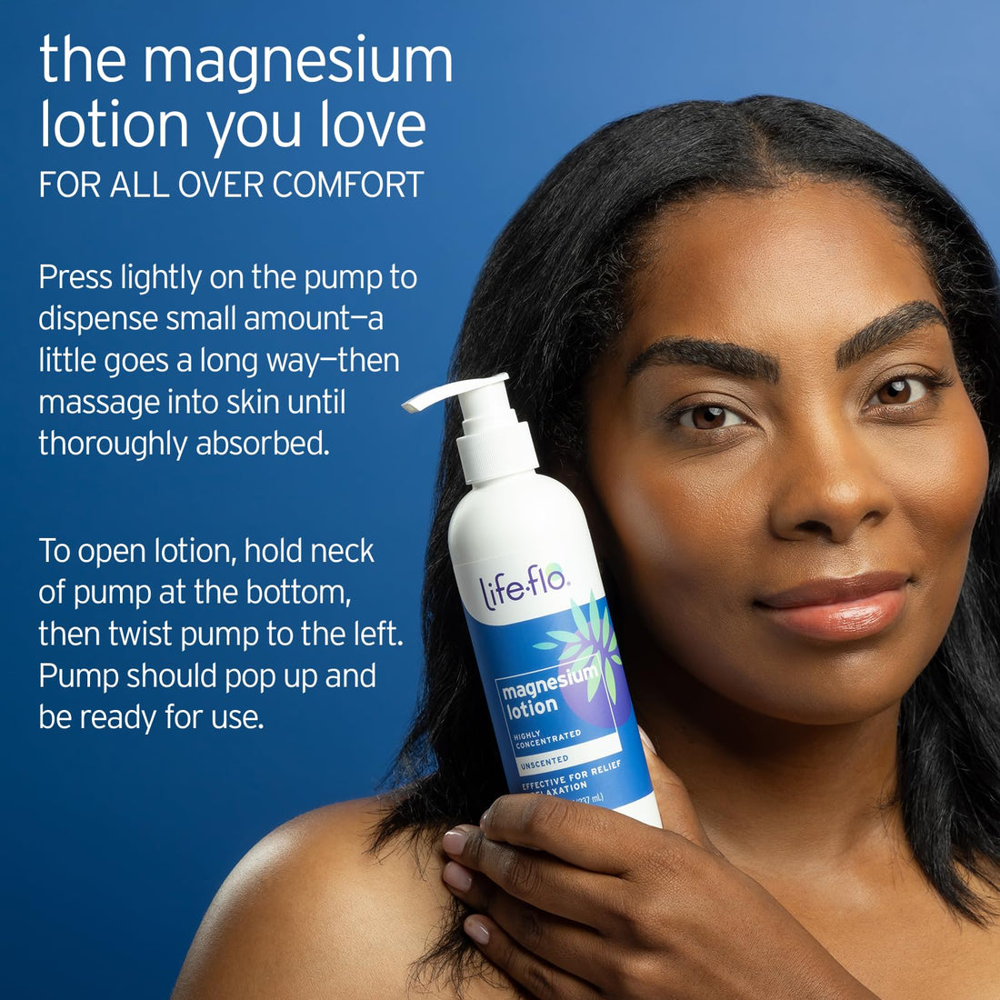 Life-flo Magnesium Lotion - Unscented Body Lotion - Relief and Relaxation with Magnesium Chloride from The Zechstein Seabed - Soothes Muscles and Joints - Hypoallergenic, 60-Day Guarantee, 8oz