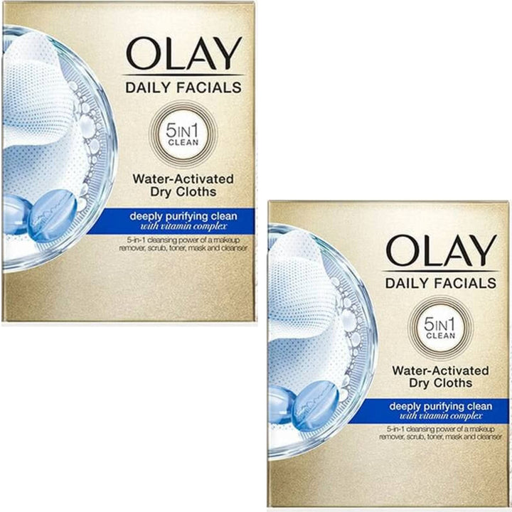 Olay Daily Deeply Clean 4-in-1 Water Activated Cleansing Face Cloths 33ct (Pack of 2)